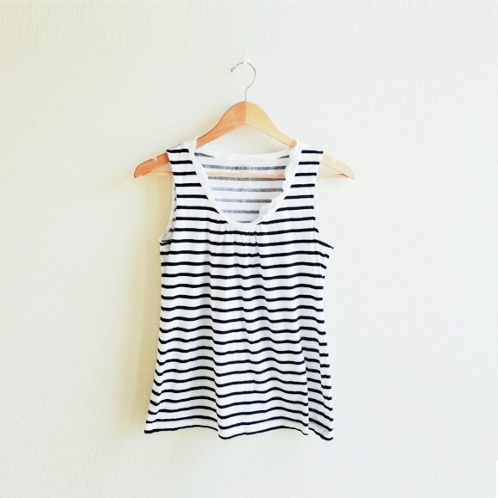 LOFT B&W Striped Tank Top, Size M